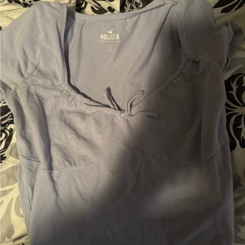 Hollister Blue Tie Front Short Sleeve Tee